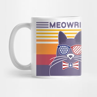 Meowrica Patriotic Cat Vintage Mug